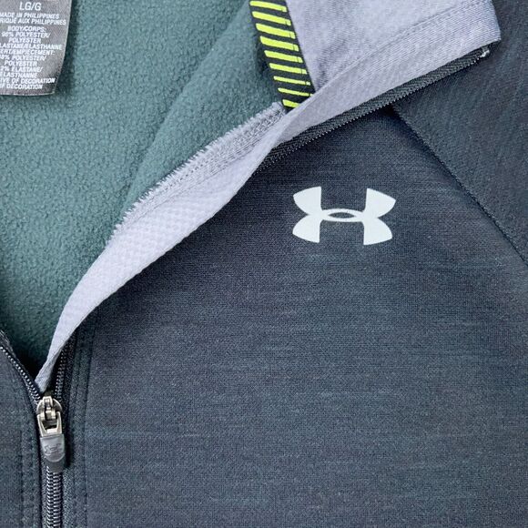 Under Armour Sweatshirt Womens Large Black 1/4 Zip Storm Mock Neck Running Y2K - Picture 5 of 14